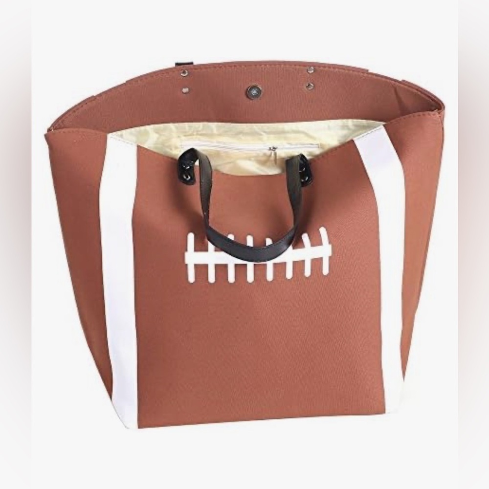 Football Stitch Large Tote Bag / Shoulder Bag. Spacious, well made, charming - Picture 3 of 5